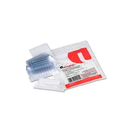 Universal Hanging File Folder Plastic Index Tabs, 1/5 Tab Cut, 2 1/4" Tab, Clear, 25/Pack UNV42215***